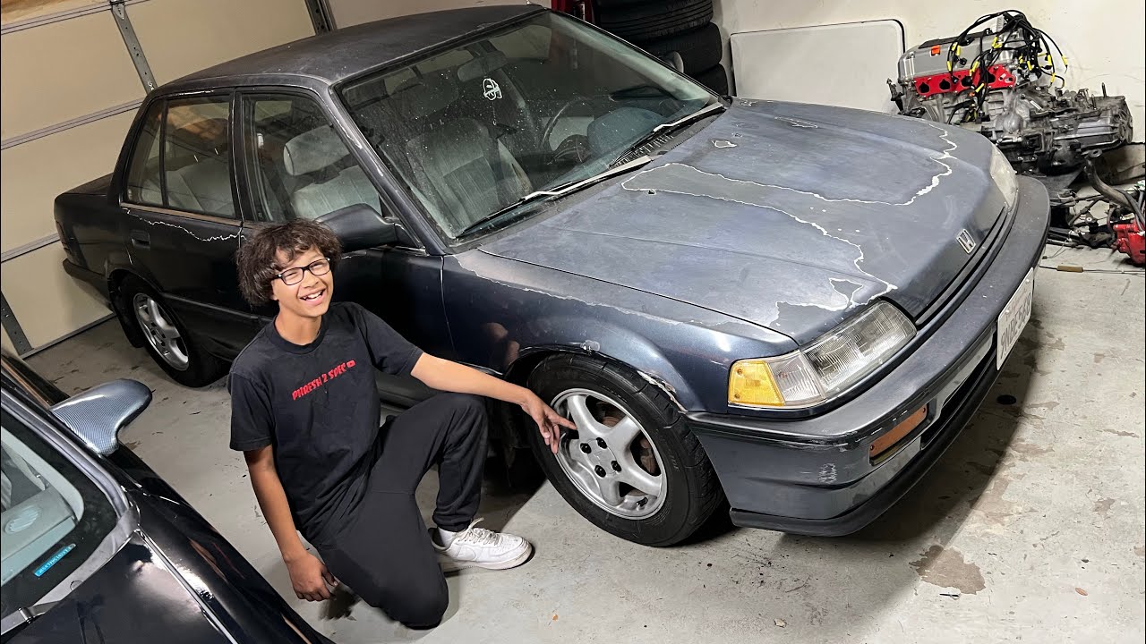 New mods on my son’s dream car build!!!!! #ef #civic #viral #automobile #jdm #son #love #mechanic