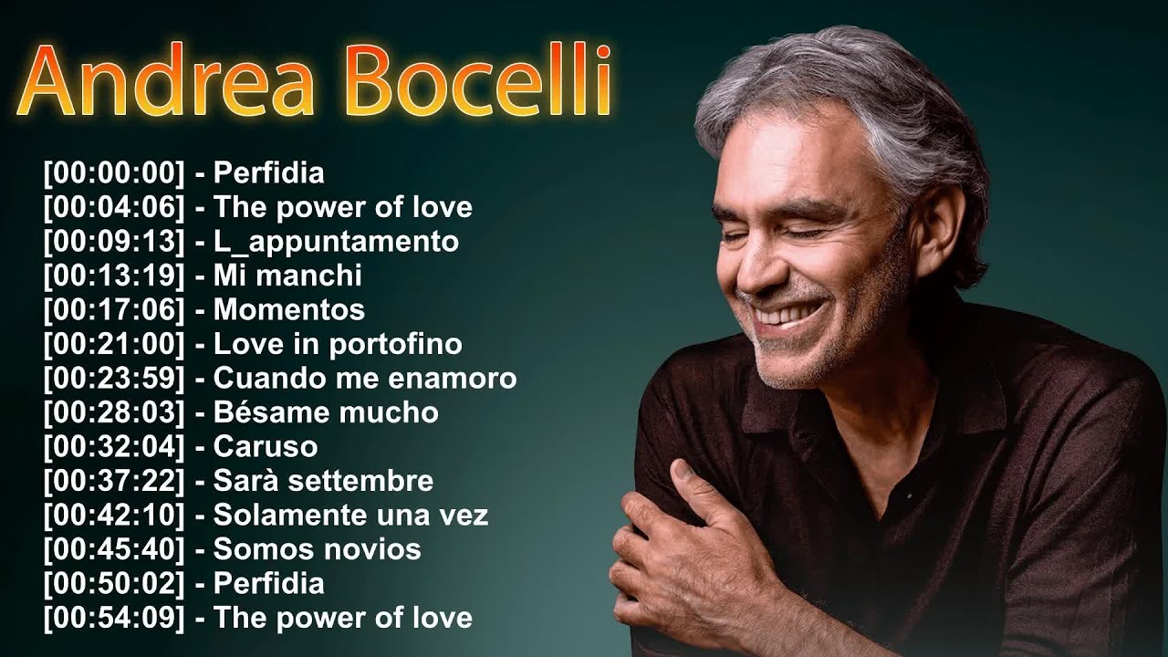 Andrea Bocelli 🎤💫 His heartfelt songs combine technical skill with emotional power