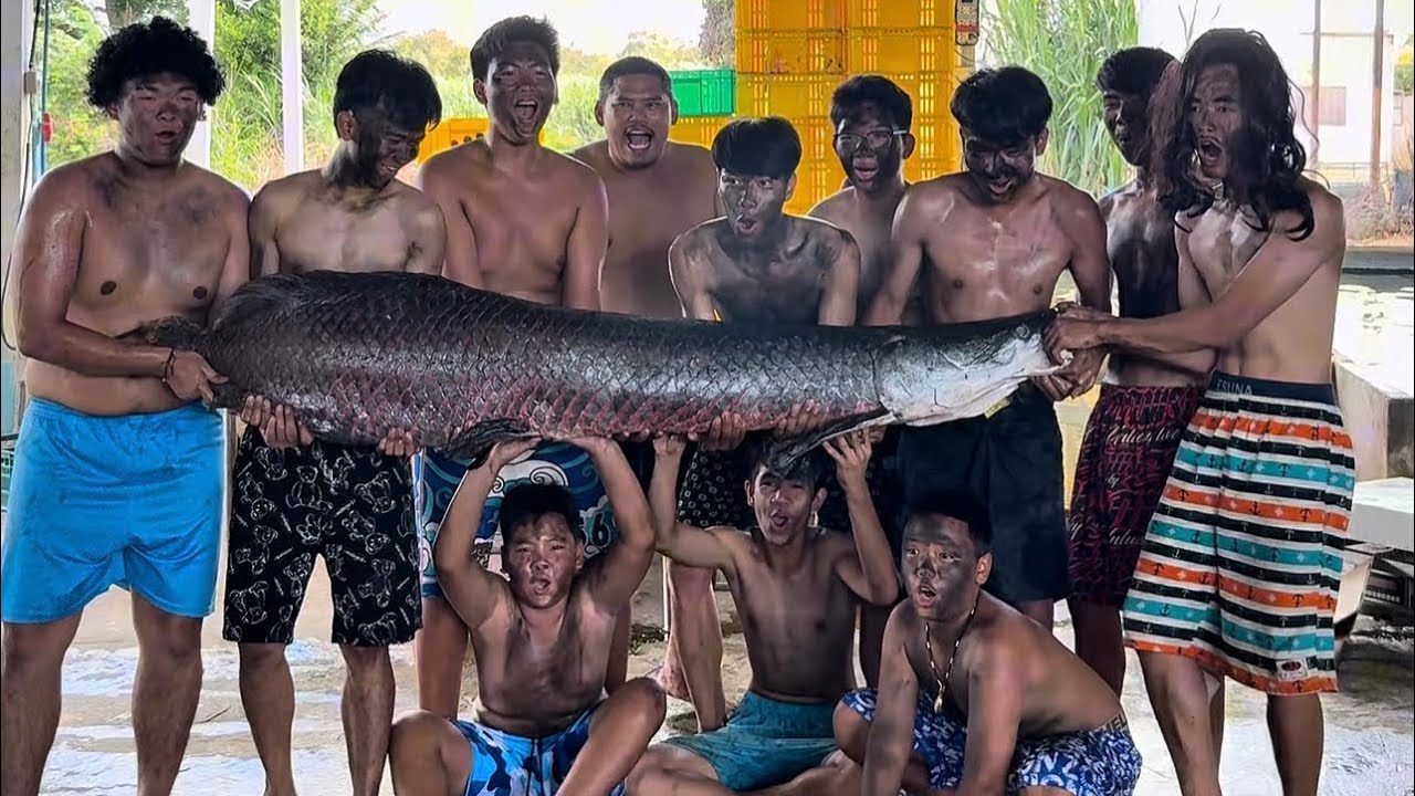 ถึงเวลากินช่อนยักษ์เผา ที่ใหญ่ที่สุดในโลก #บ่อตกปลาป้าวน