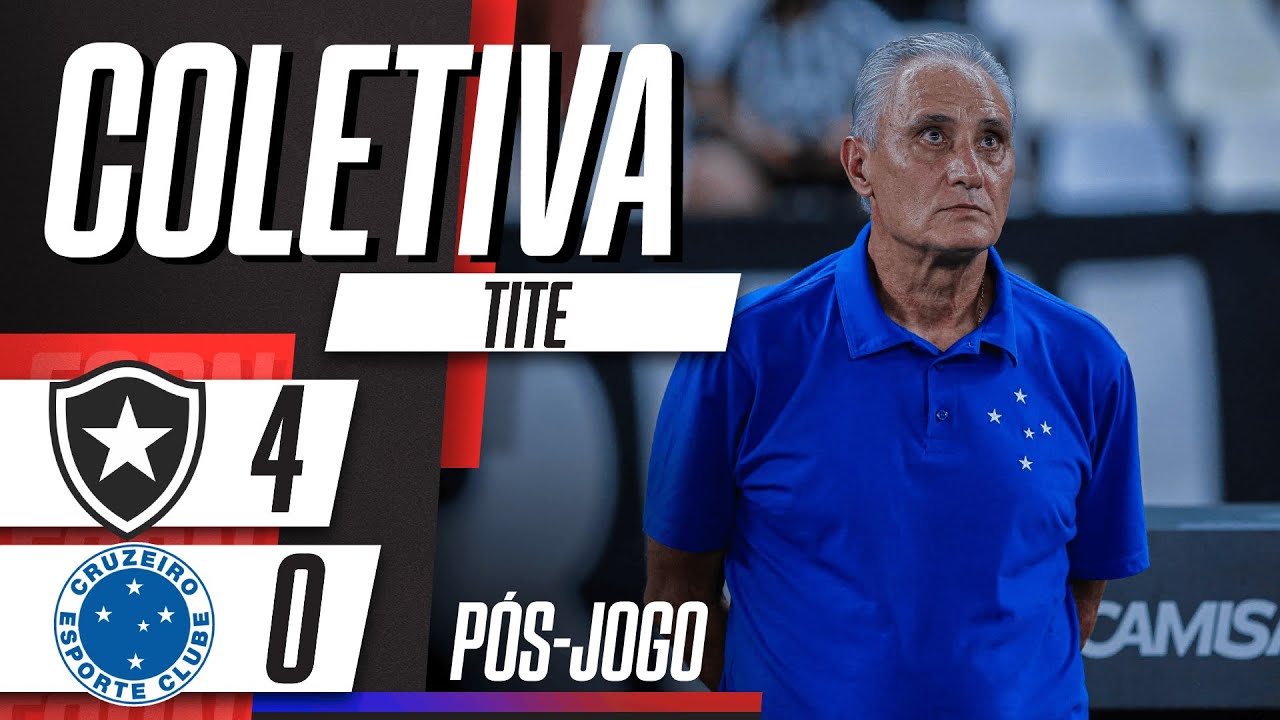 BOTAFOGO 4 X 0 CRUZEIRO: COLETIVA AO VIVO DO TITE AP&Oacute;S DERROTA NO NILTON SANTOS