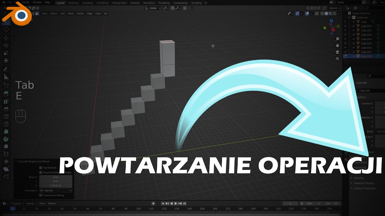 Powtarzanie poprzedniej operacji - ułatw sobie życie z Repeat Last Action w Blenderze