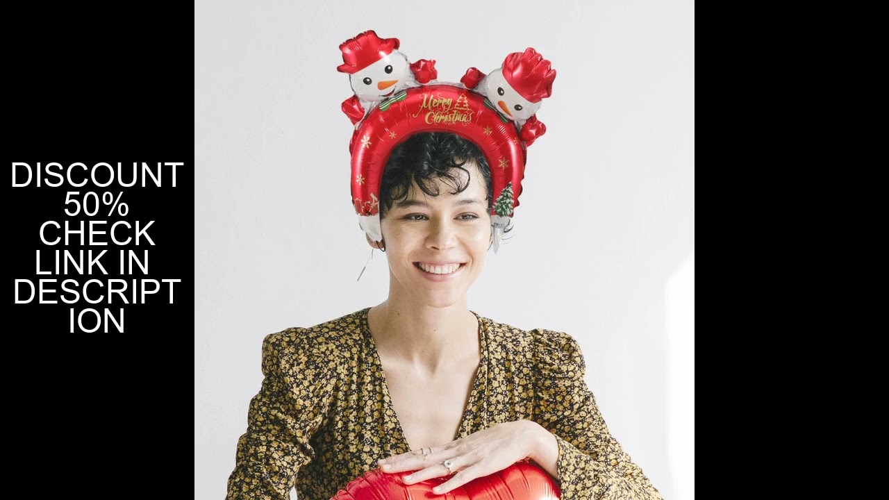 20Pcs Christmas Balloon Headbands Inflatable Cartoon Hairbands Party Favors Party Decorations Mini B