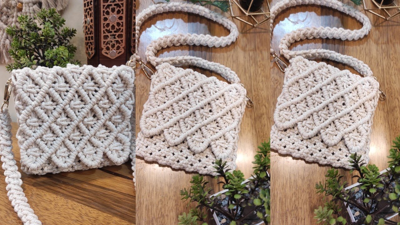 شنطه مكرميه بطريقه سهله للمبتدئين بالتفصيل macrami bag for beginners  #macrame