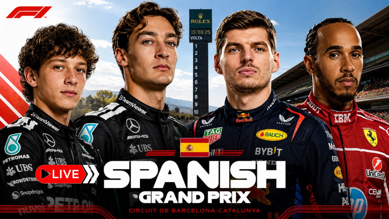 F1 Live: Spanish Grand Prix Race 2026 Live Watch Along | Spain GP F1 Race Live Results & Updates