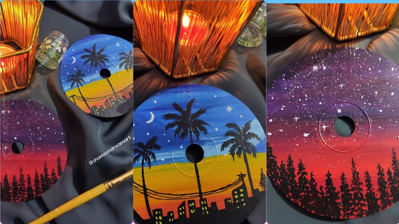 #cdpainting #cdart #diy easy CD Painting for beginners | CD DIY | wall decor idea | shameendreamart