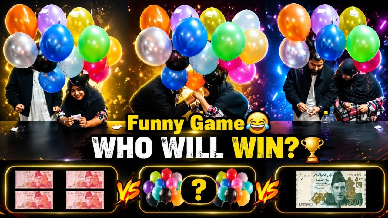 Superise Balloons Challenge | New Bottle Flip Challenge | 🎈 Who Wins 🎯 Money 💸 Pop All The Balloons