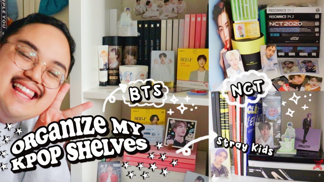 organizing my kpop album shelves ✰ feat. TinyTAN Mask by GAZE
