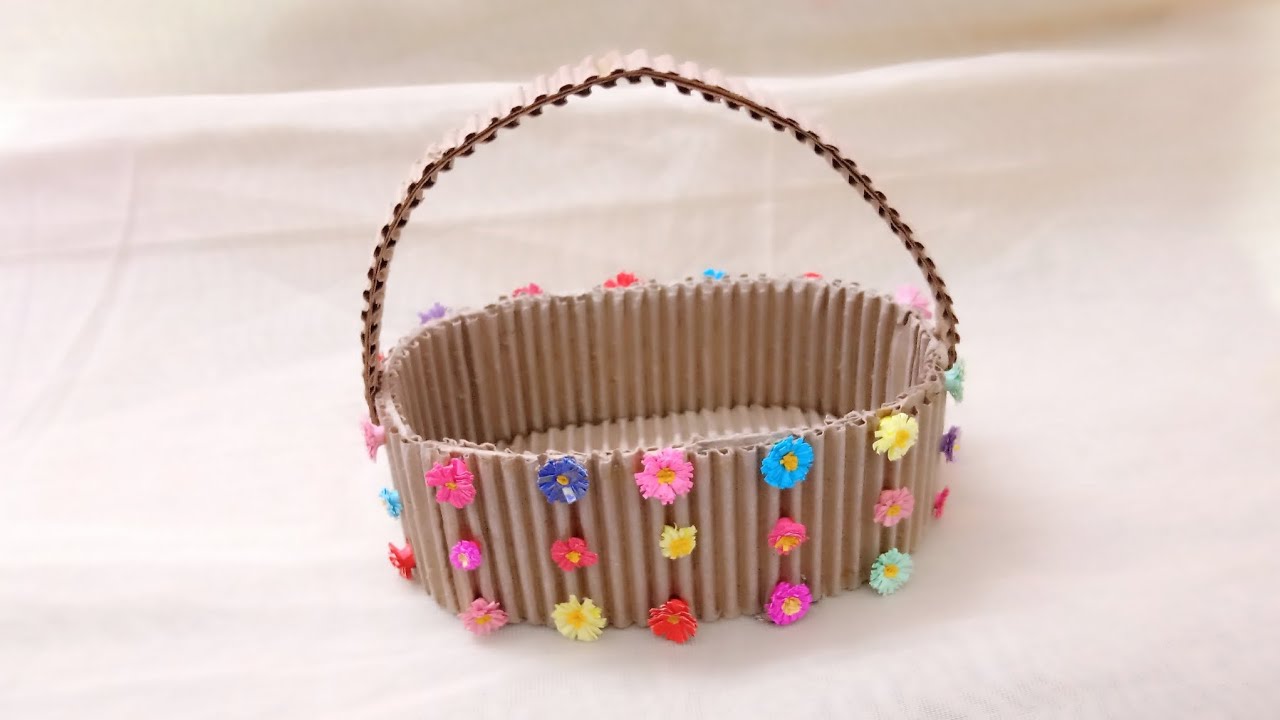 Cardboard Basket  Making / DIY Handmade Basket Craft/Cardboard Craft