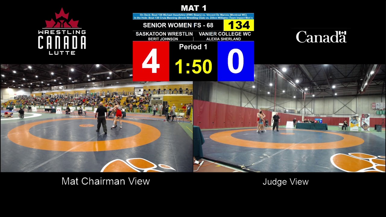 134 Senior 68kg WW Round 3 Berit JOHNSON Saskatoon Wrestling Club vs Alexia SHERLAND Vanier College