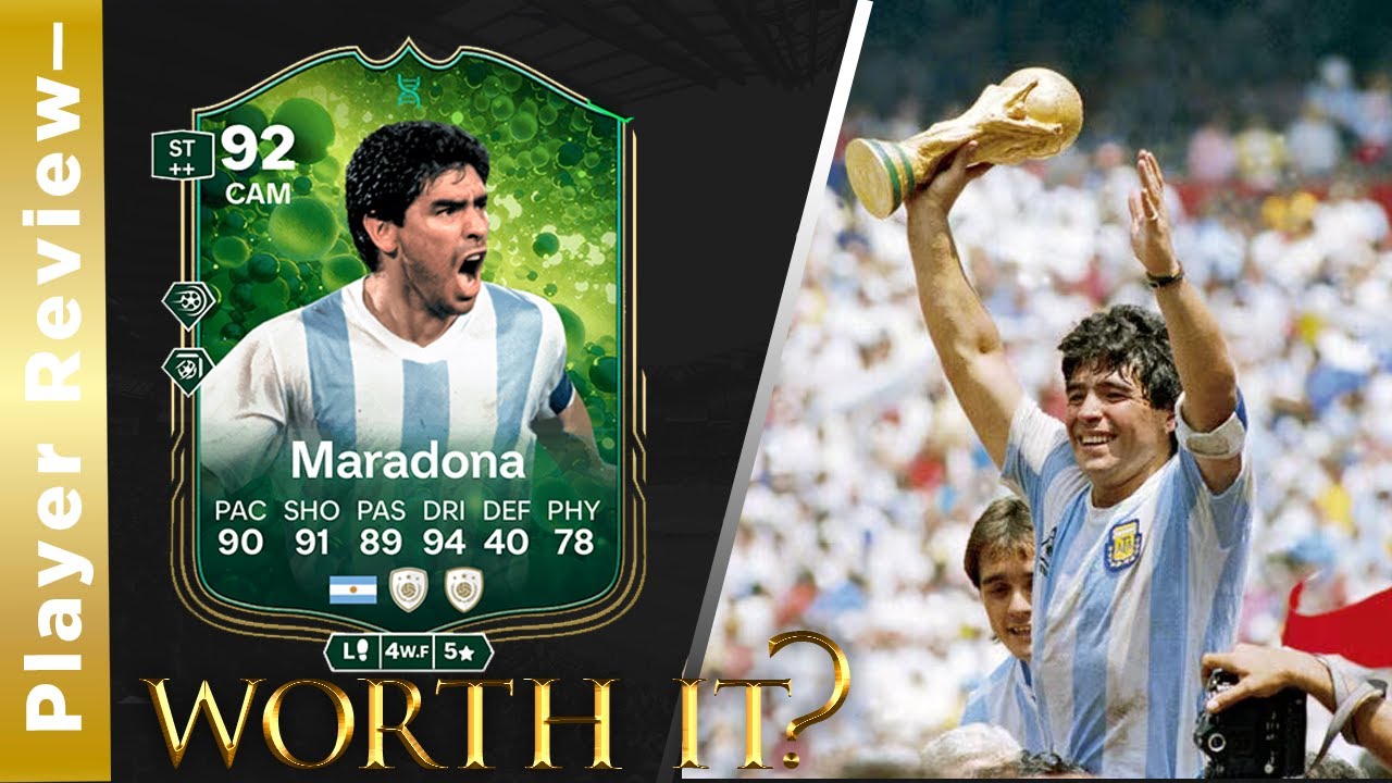 This Is THE BEST Option! 92 Rated Grassroot Greats Evo Icon MARADONA Player Review! EA FC25