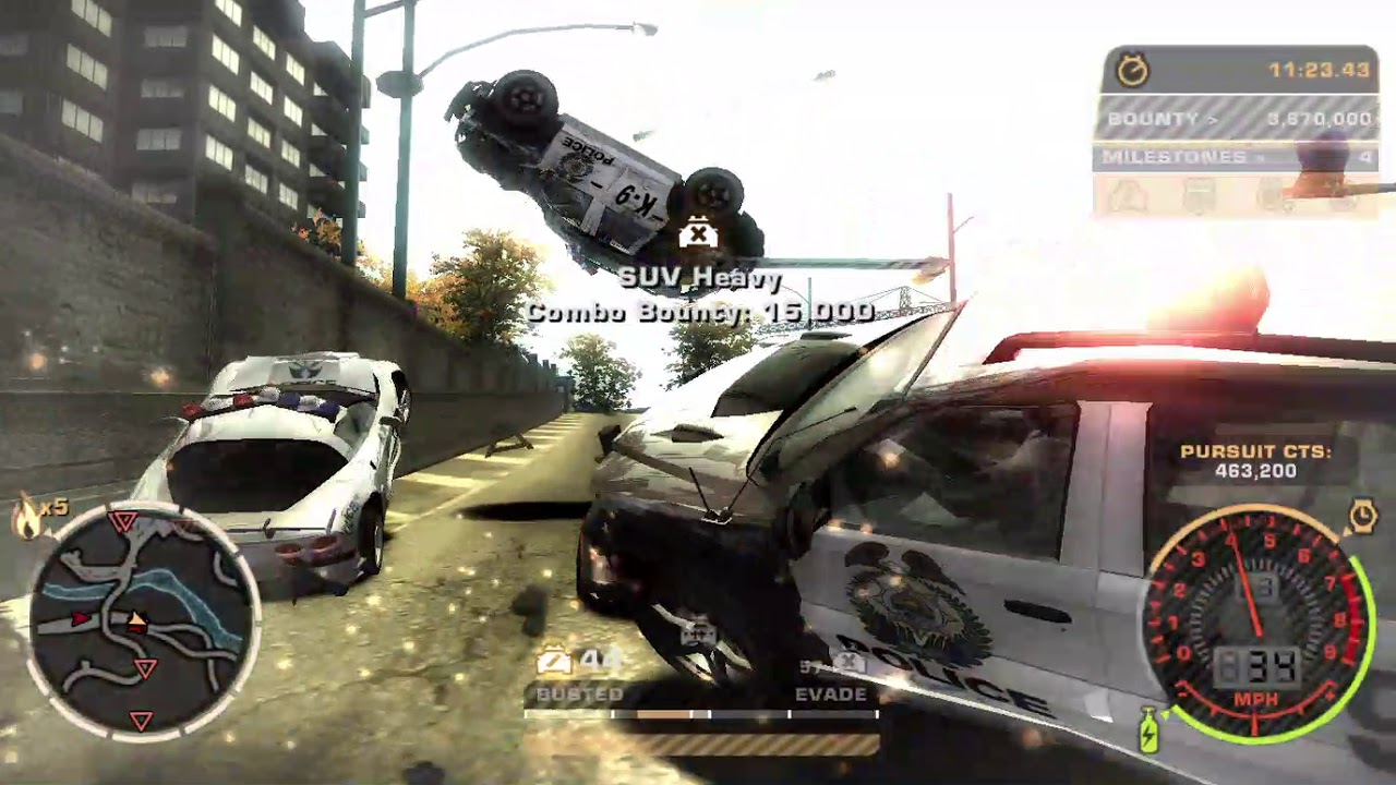NFS Most Wanted Pursuit Heat Levels 5-8