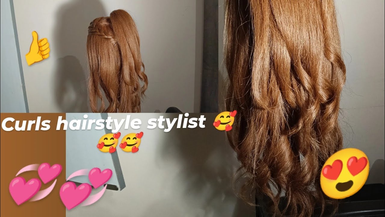 Open curls hairstyle ponitall #wedding hairstyle open hair style easy 