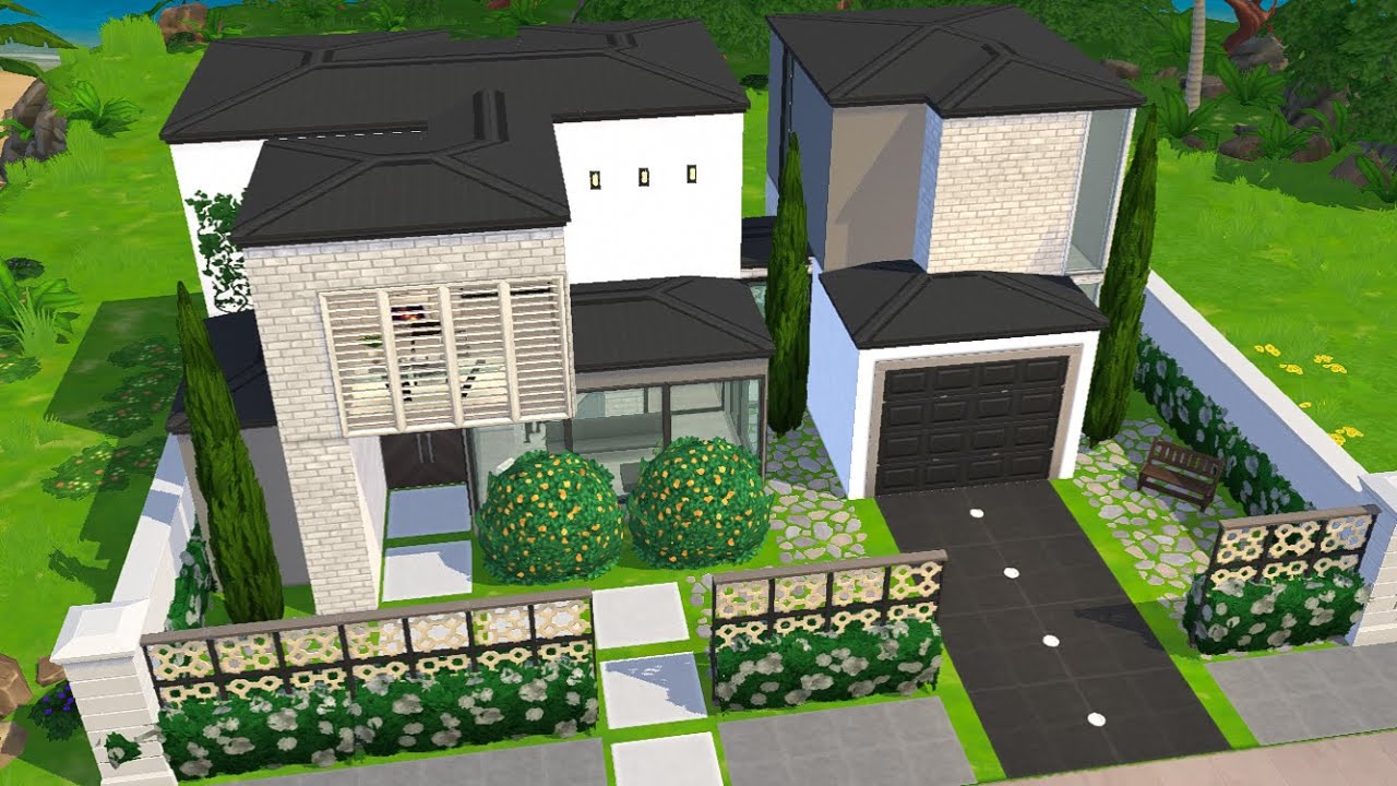 Modern House Build 🏠🖤- THE SIMS MOBILE (speedbuild)
