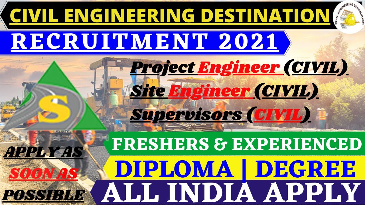Civil Engineer Freshers Job Highway projects Site Engineer