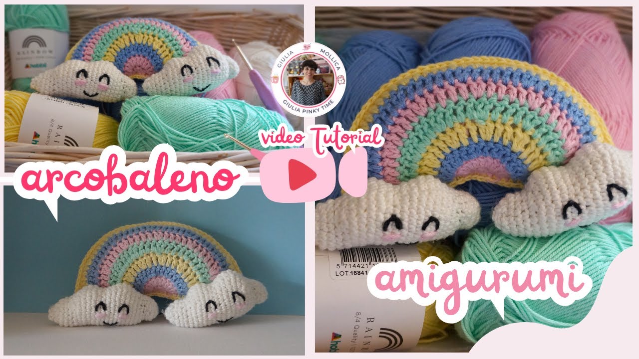 Arcobaleno con nuvole amigurumi