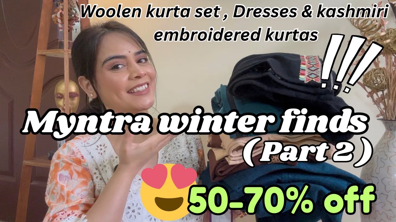 myntra winter haul ,kashmiri kurtas , kurta set & wooden dresses upto 70% off | #myntra #winterhaul