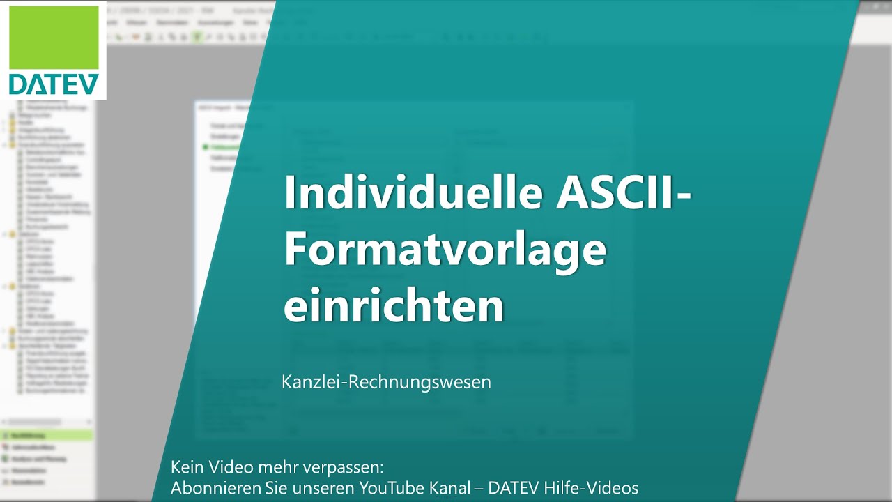 Individuelle ASCII-Formatvorlage einrichten
