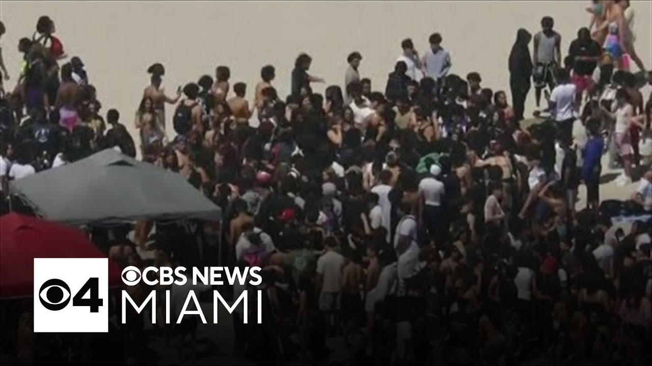 Massive group of spring breakers take over Sunny Isles Beach