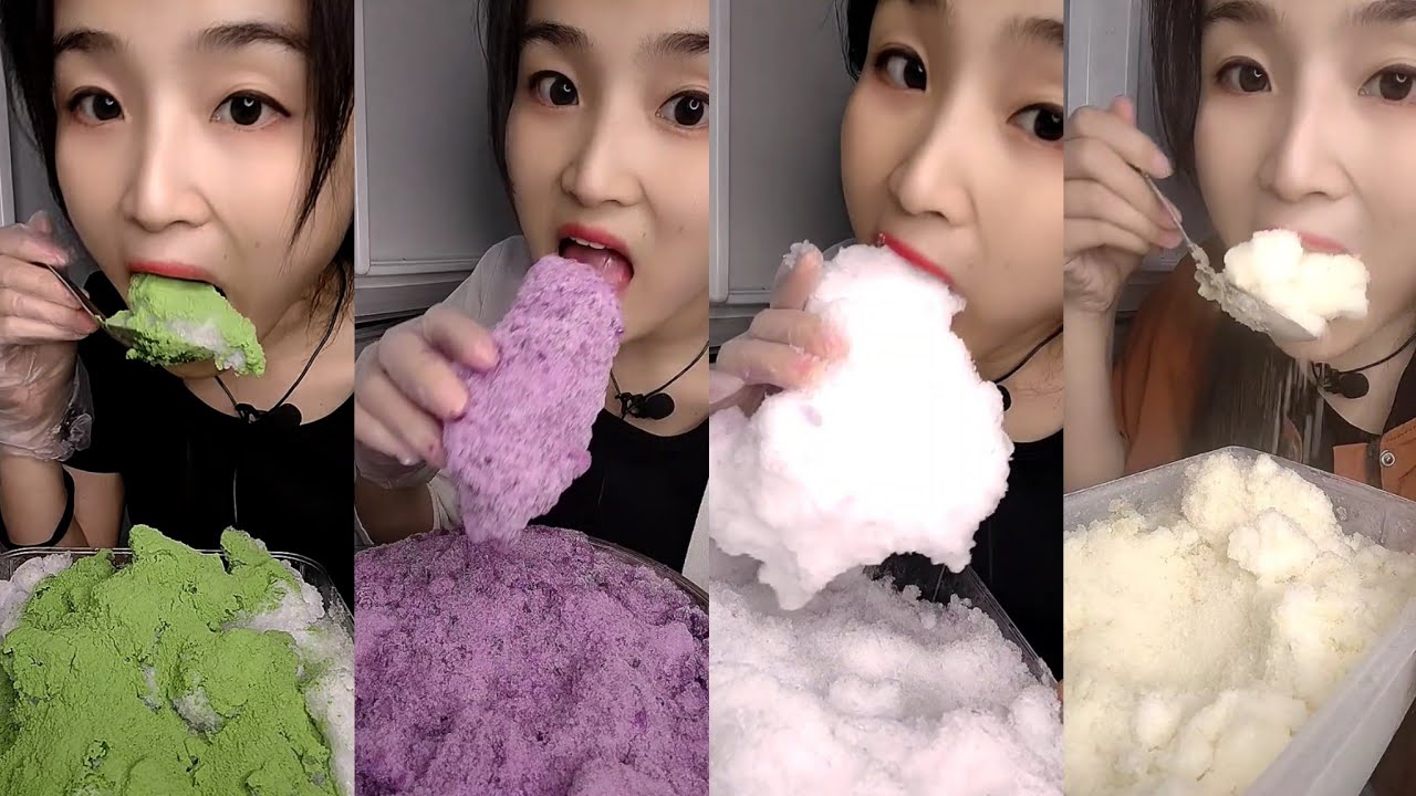 ASMR her squeaky mixed ice eating only bites part 3