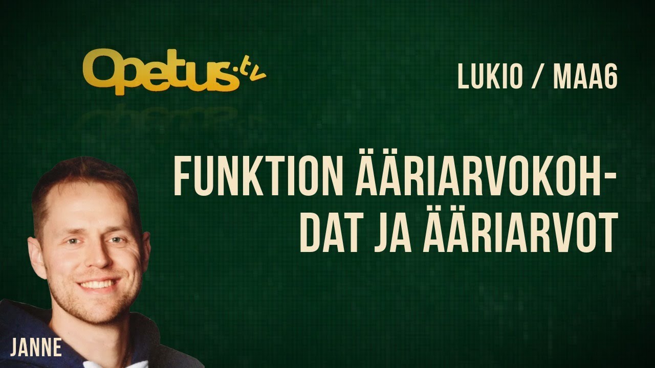 Funktion &auml;&auml;riarvokohdat ja &auml;&auml;riarvot