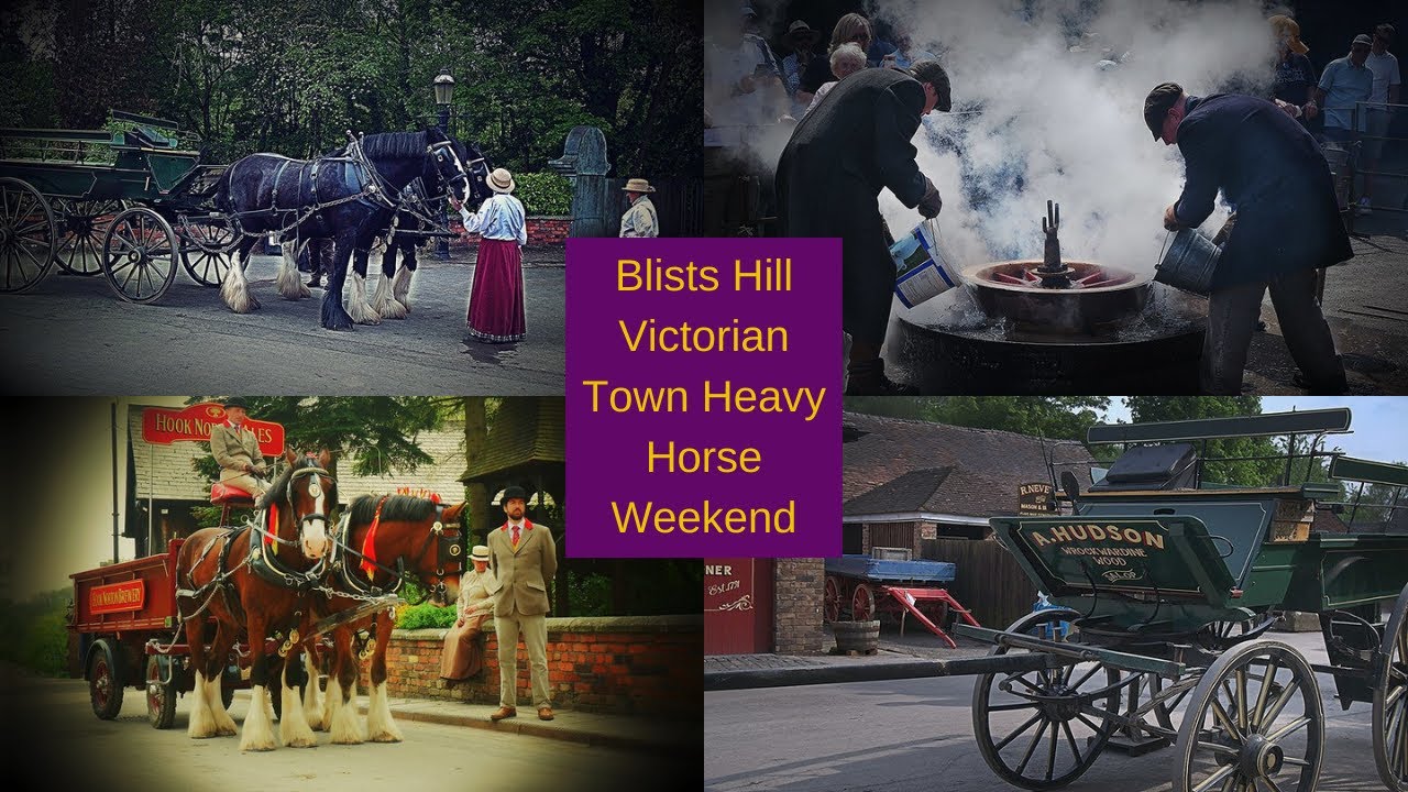 Blists Hill Victorian Town Heavy Horse Weekend Creative Commons Stock Footage Video Compilation