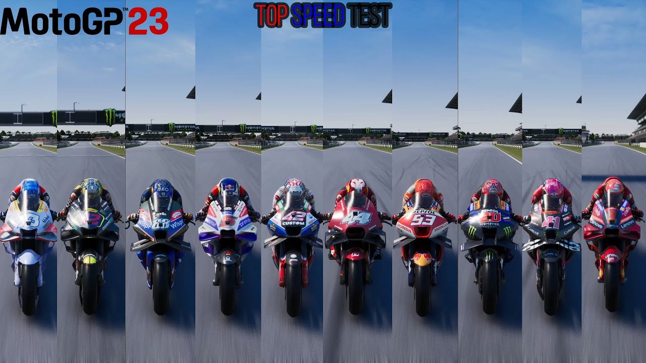 MOTOGP 23 | ALL OFFICAL BIKES TOP SPEED TEST WHICH BIKES IS FAST | DUCATI YAMAHA APRILIA KTM HONDA