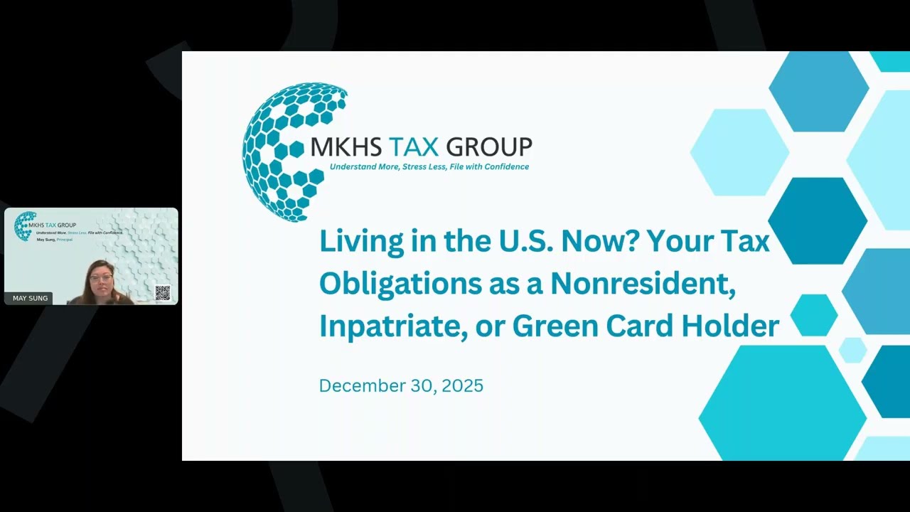 Living in the U S  Now: Your Tax Obligations as a Nonresident, Inpatriate, or Green Card Holder