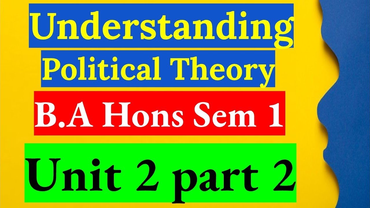 sem 1 ba honours understanding political theory