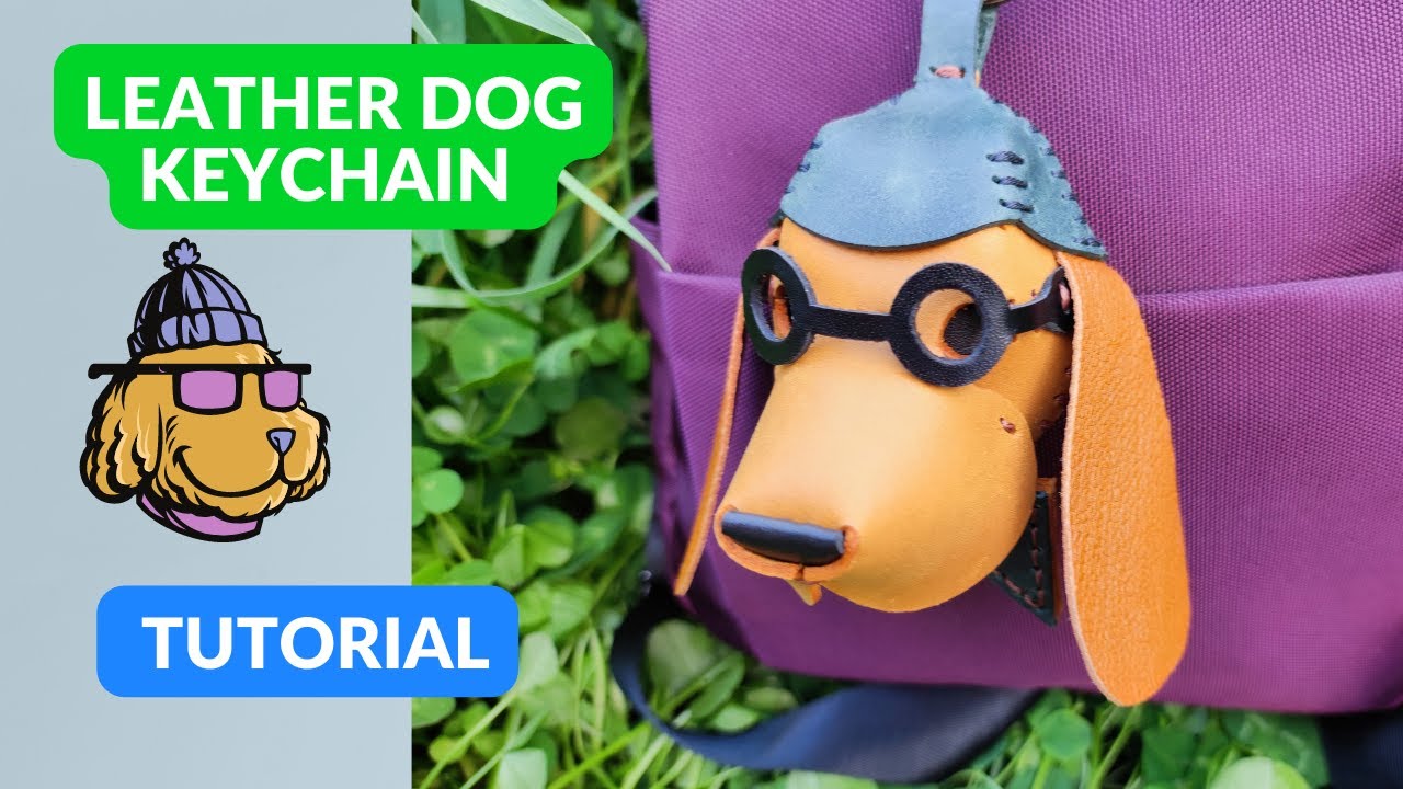 Cute Leather Dog Keychain Pattern PDF, Step-by-Step DIY