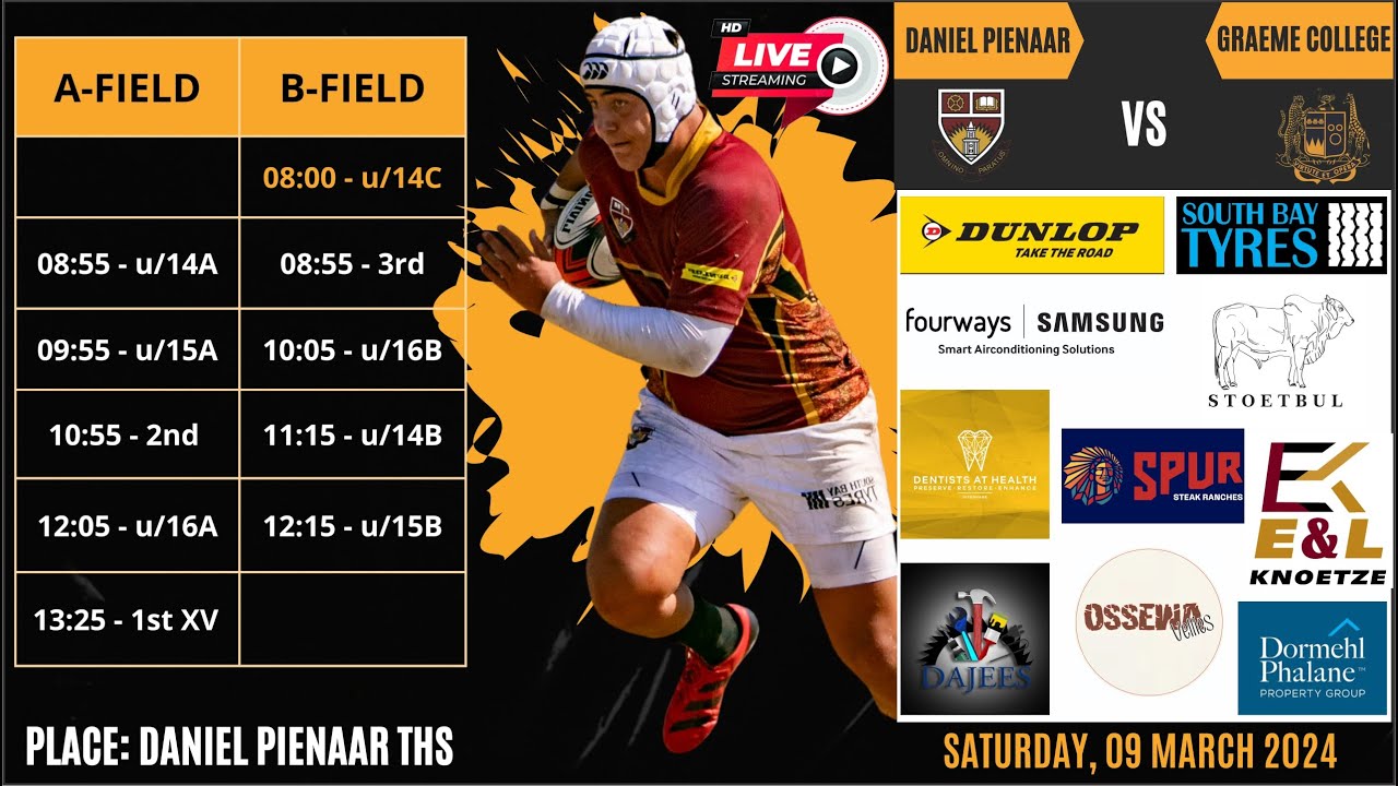 Daniel Pienaar THS vs Graeme College Rugby Derby