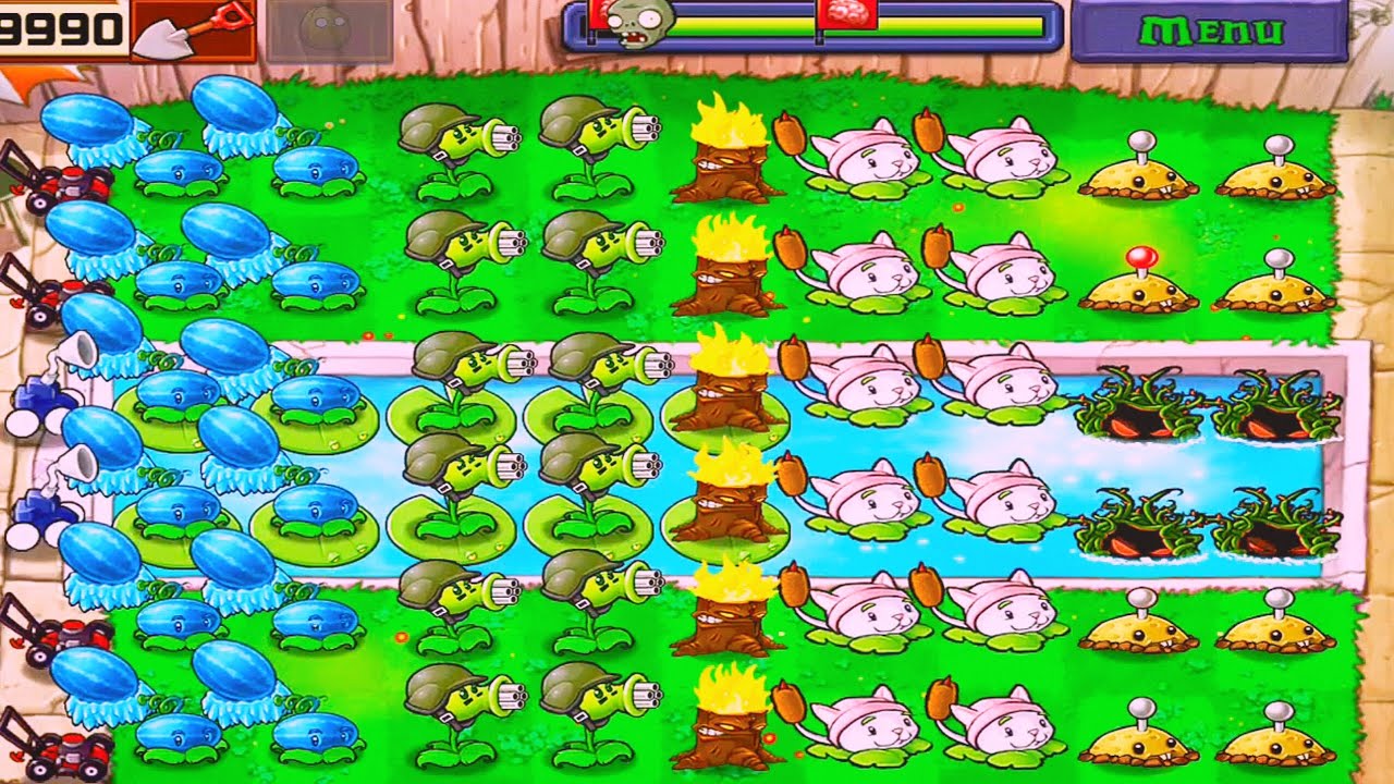 Plants Vs Zombies | Adventure Pool | Level! 1&2 Completed Gameplay Full HD 1080p 60fps