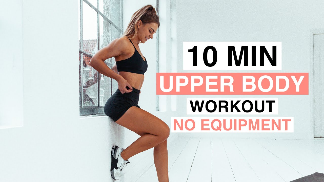 10 MIN UPPER BODY WORKOUT (Arms, Back, Chest & Shoulders) No Equipment