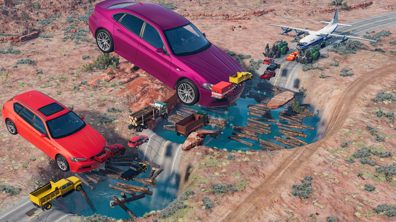 🔥 BIG & SMALL CARS vs GIANT PIT  💥 – BeamNG drive Extreme Crash Challenge!