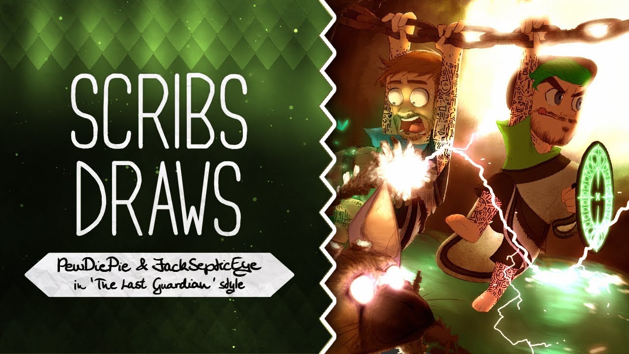 ♥TRICO♥ || Scribs Draws || Pewds & Jack playing 'The Last Guardian'