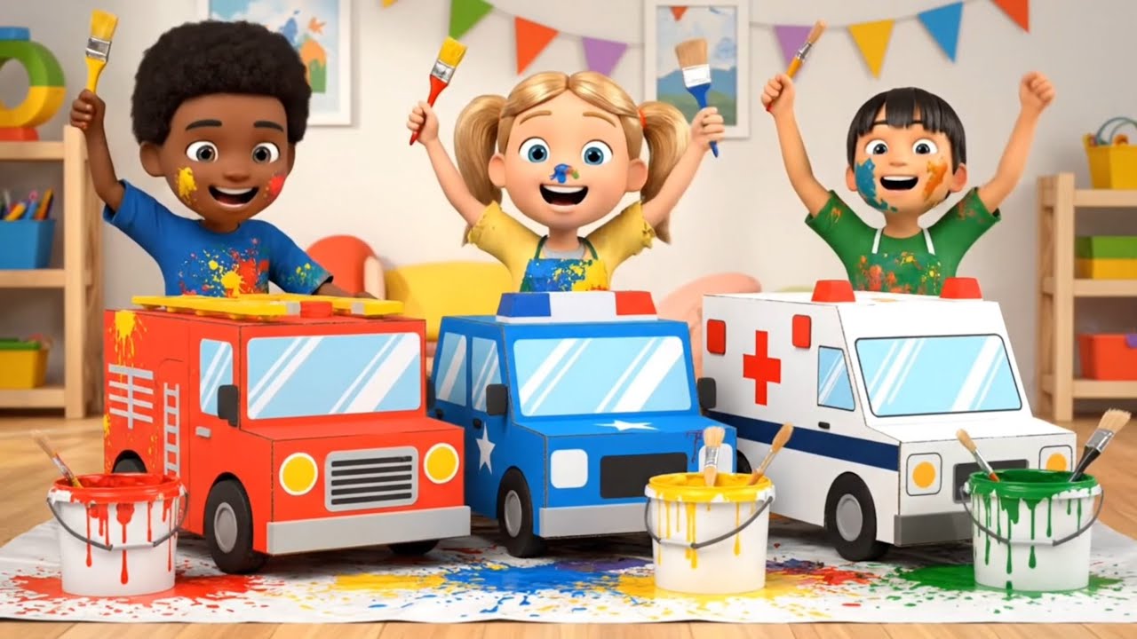 Cardboard Cars Challenge 🚗 | Fire Truck, Police Car & Ambulance Rescue Team for Kids