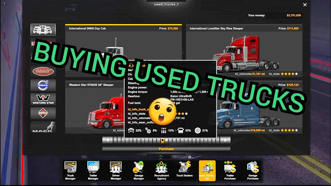 Обновление American Truck Simulator 1.49: покупка подержанных грузовиков