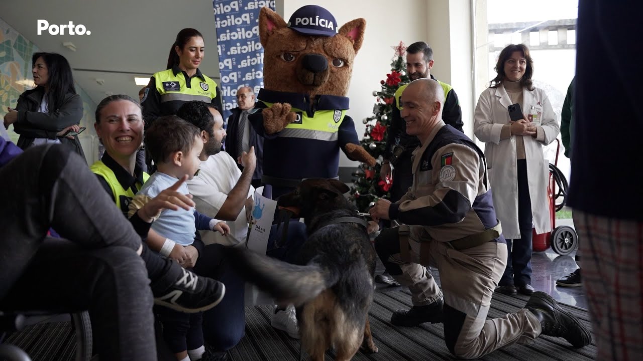 Alegria e descontração com a Policia Municipal no Hospital de São João