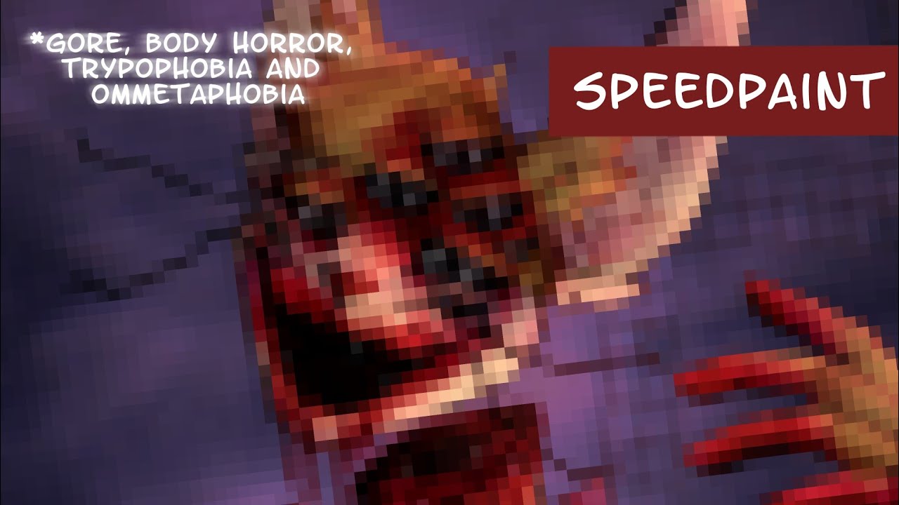 [ +13 GORE ] Eyes wide Open | Glitchtrap [ FNAF SPEEDPAINT ]