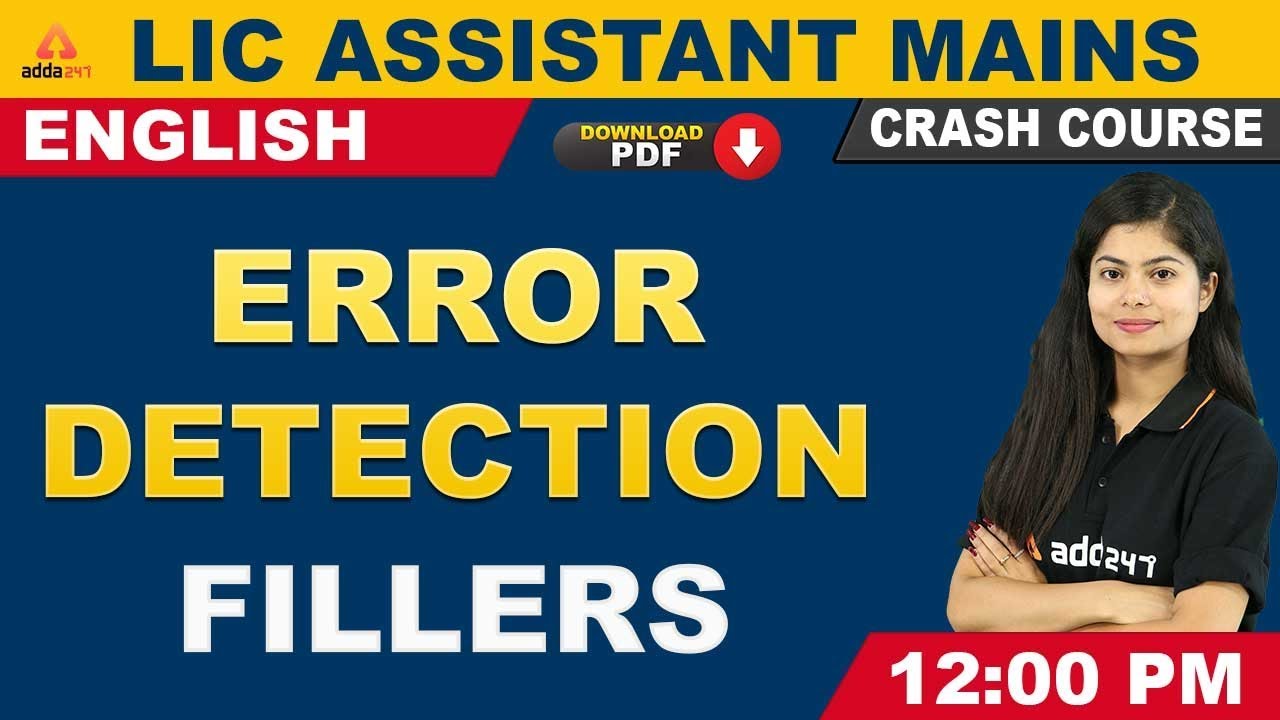 LIC Assistant Mains Preparation 2019 | English | Error Detection & Fillers