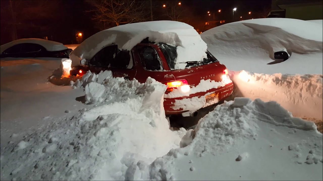 NO SHOVELING!! Subaru Plowing out of (30"+ Snow) Snowzilla!!