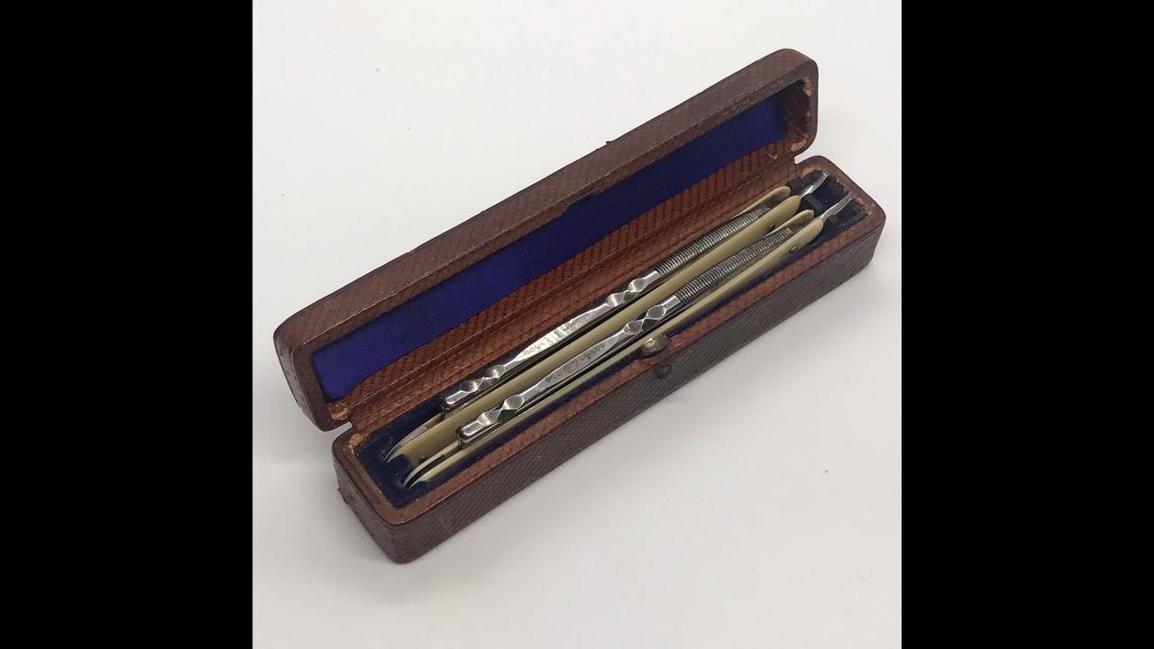 Cased Pair of Antique Straight Razors (ca. 1890).