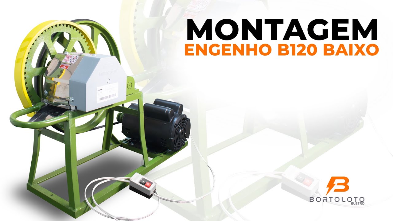 Montagem Engenho de Cana Botini B120 Inox Baixo Motor Elétrico