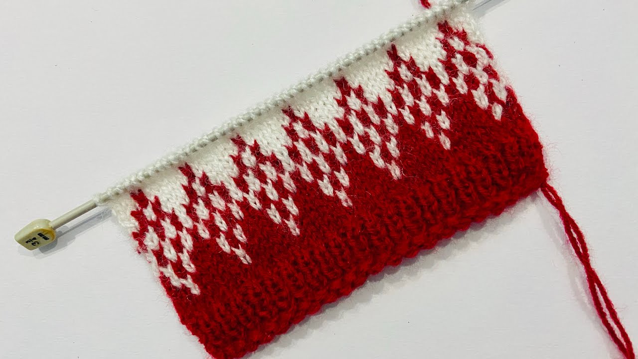 New Knitting Pattern/Design For Two Colour Baby Sweater Design # 391*