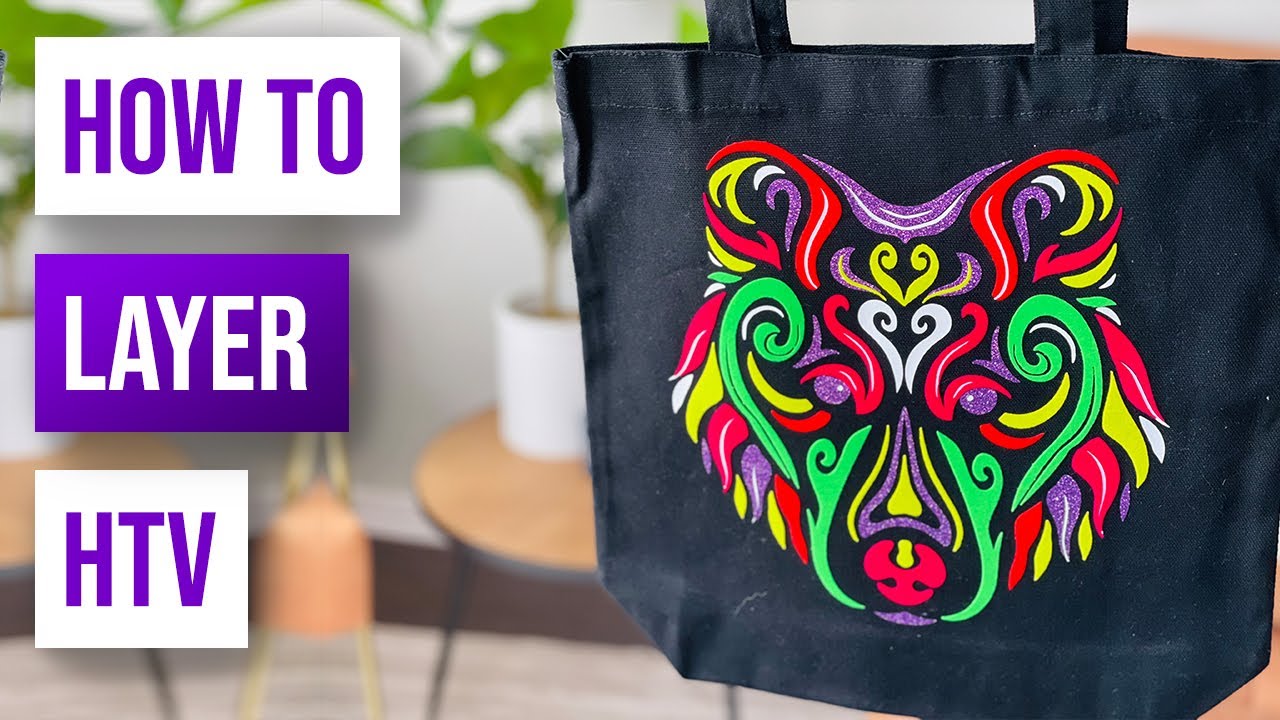 🤓 How to layer HTV with Cricut | HTV Tote Bag