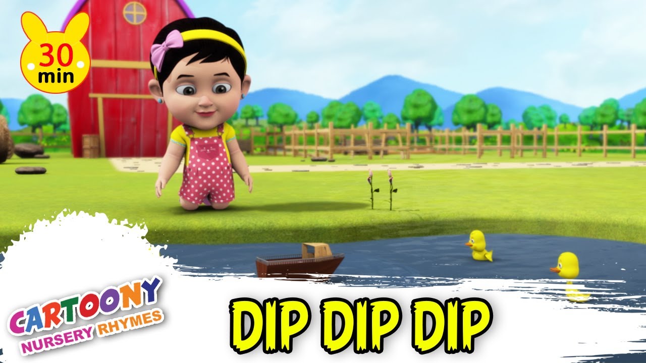 Dip Dip Dip Rhymes | Rhymes For Kids & Children | Dip Dip Dip Song | Cartoony Nursery Rhymes