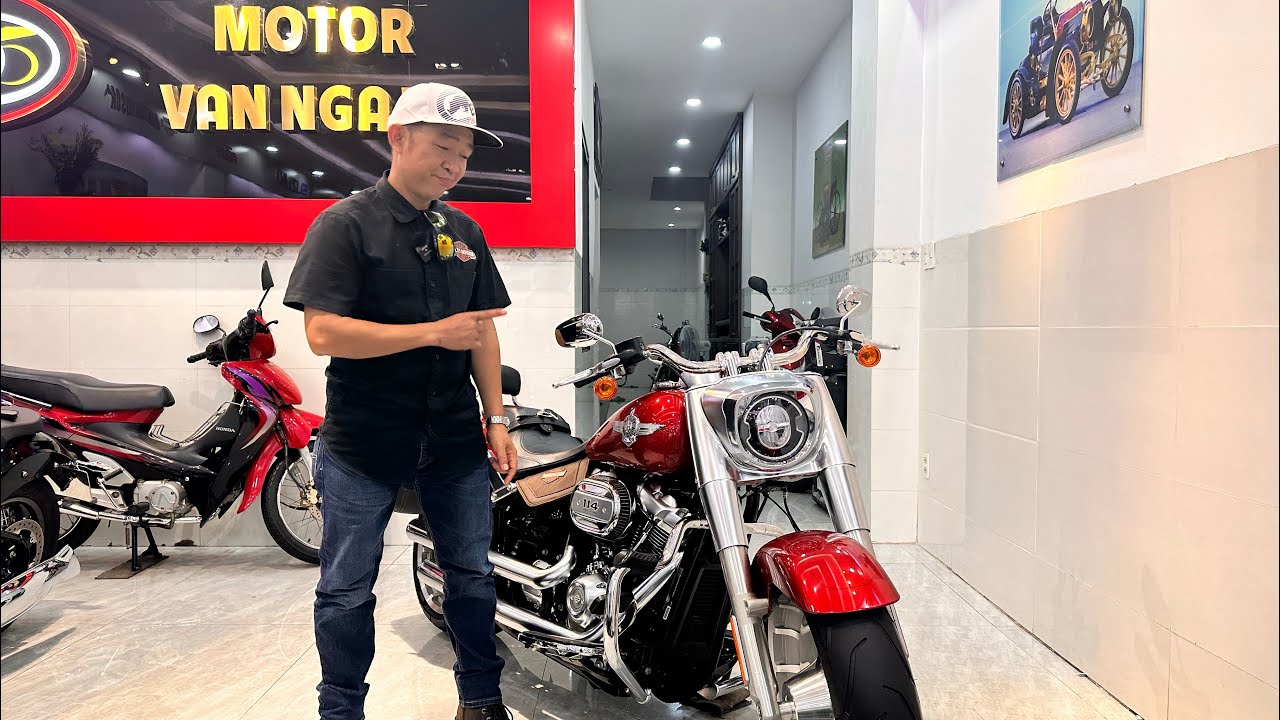 Harley Davidson Fatboy 114 màu độc lướt kèm đồ chơi cơ bản siêu keng