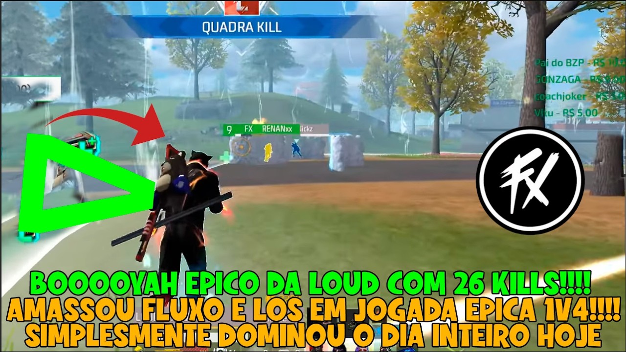 LOUD DOMINOU!!! AMASSOU FLUXO E LOS E FAZ BOOOYAH LENDARIO DE 26 KILLS, COM JOGADA EPICA