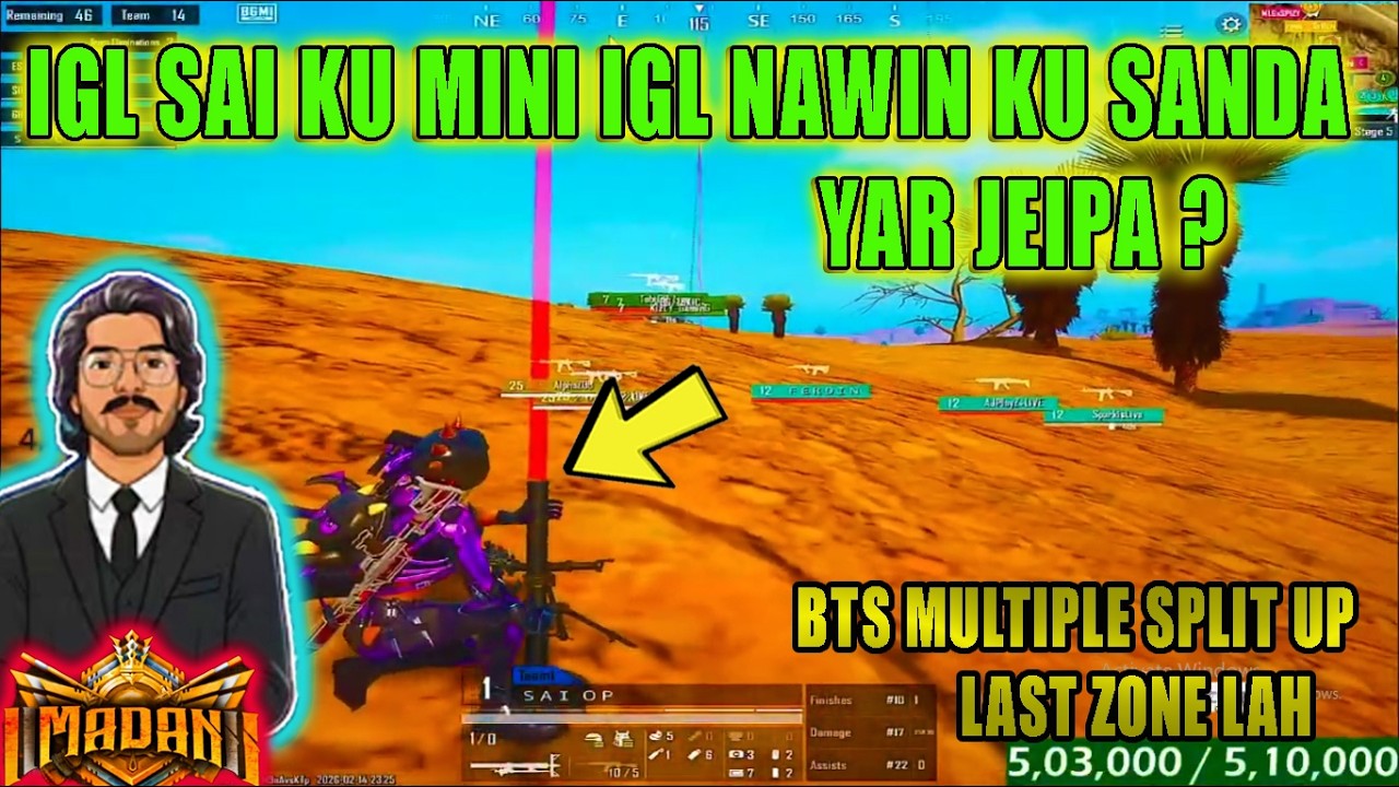 IGL SAI KU MINI IGL NAWIN KU SANDA YAR JEIPA ? BTS MULTIPLE SPLIT UP LAST ZONE LAH! #btswar #madanop
