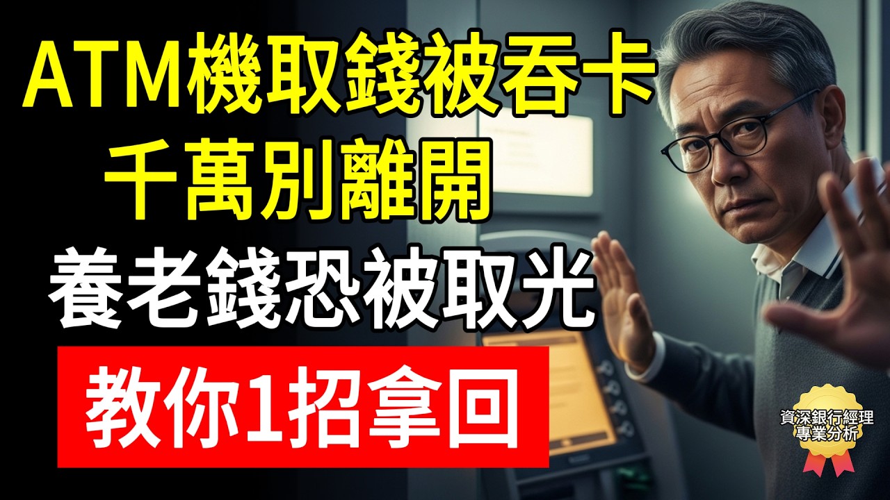 ATM機取錢被吞卡，千萬別離開！養老錢恐被取光！教你1招拿回！#真知生活 #銀行卡被吞 #ATM取款 #老人防騙 #資金安全