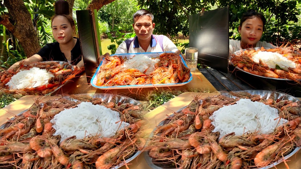 Qúa Khủng Với Cuộc Thi Ăn 7,5 Ký Bún Và Tôm l Thánh Ăn Tôm Và Bún